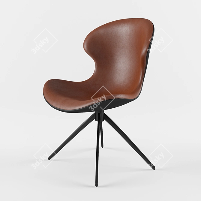 Elegant PU Lounger 3D model image 1