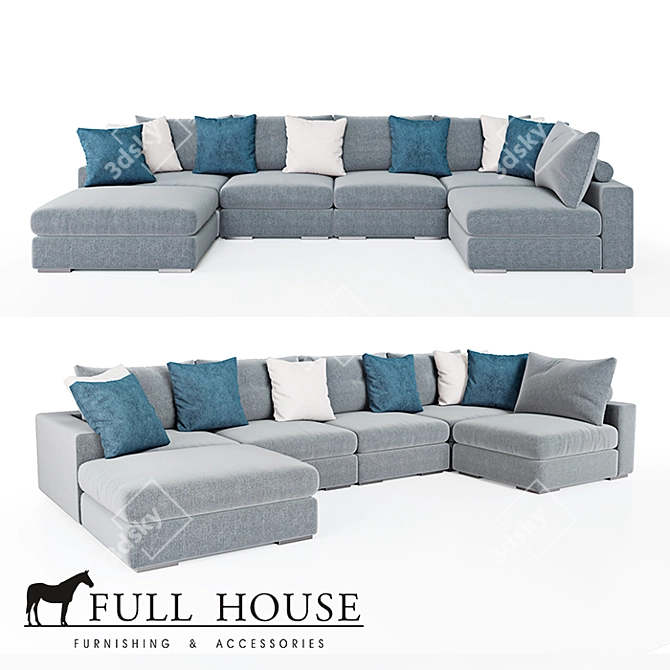 Sleek Grand Soho Sofa Set 3D model image 1