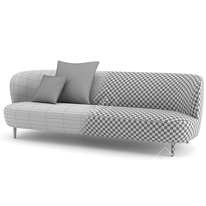 Modern Wood Base Stay Sofa 3D model image 3