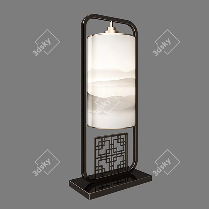 Elegant Oriental Glow- Chinese Table Lamp 3D model image 2