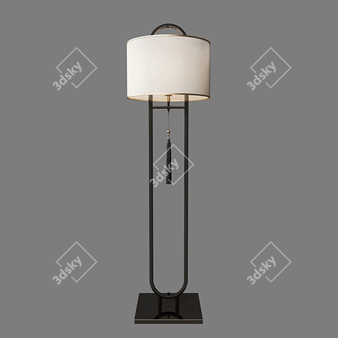 Elegant Oriental Floor Lamp 3D model image 1