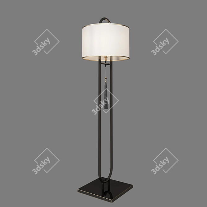 Elegant Oriental Floor Lamp 3D model image 2