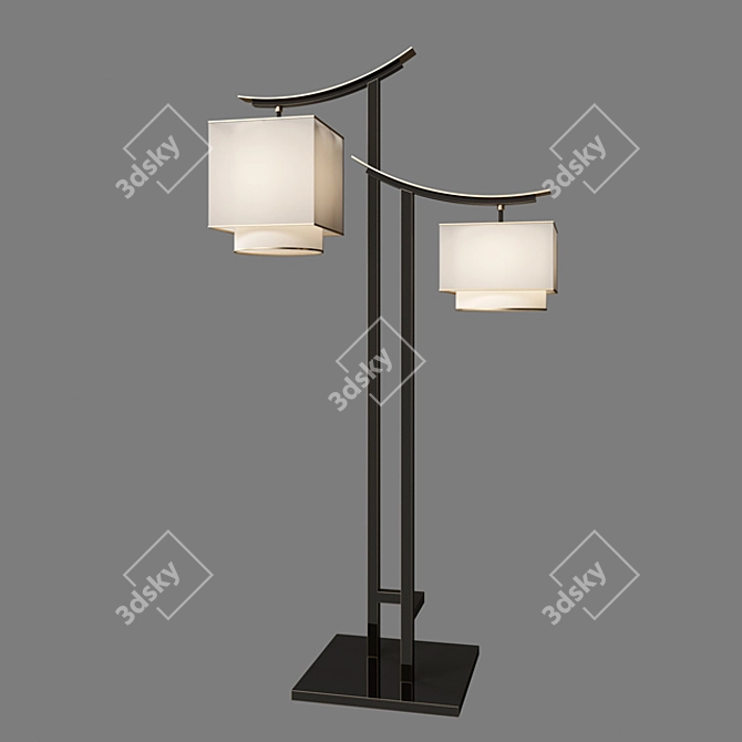 Elegant Chinese Floor Lamp: Model, UV Mapped, V-Ray Render - 3Ds Max 2016, OBJ Formats 3D model image 2