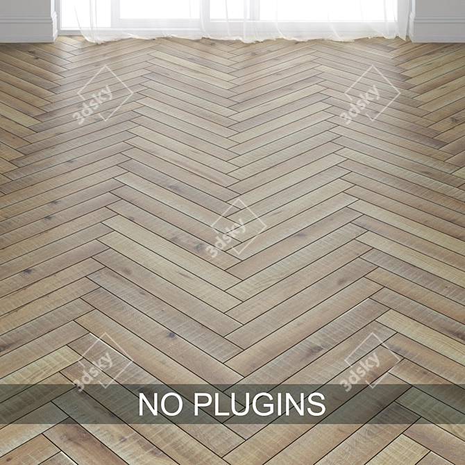 Elegant Aspen Parquet Flooring 3D model image 2