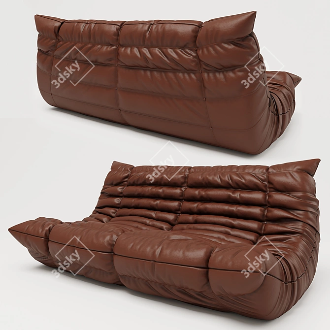 French Mid-Century Togo Sofa 3D model image 1