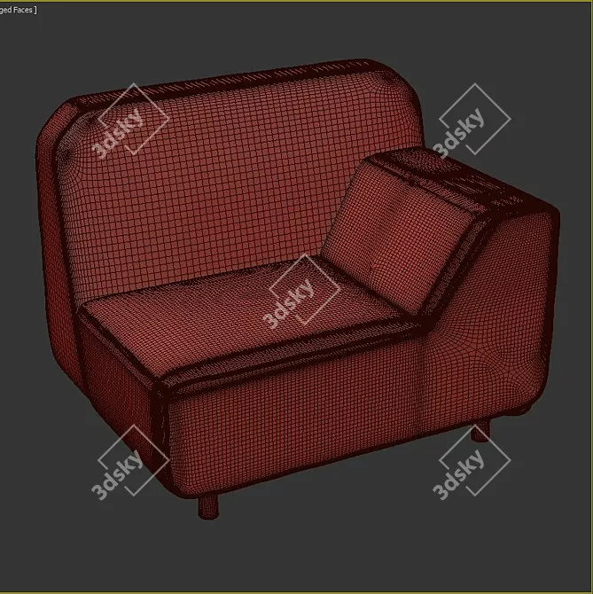 Serene Soft Seating: Ultimate Comfort 3D model image 3