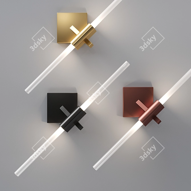 Andes Wall Lampatron: Sleek Metal and Glass Wall Lamp 3D model image 1