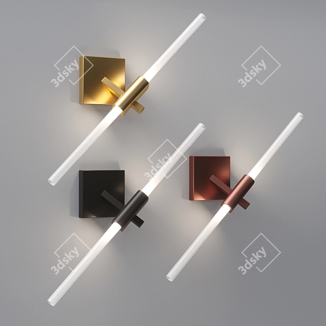 Andes Wall Lampatron: Sleek Metal and Glass Wall Lamp 3D model image 2