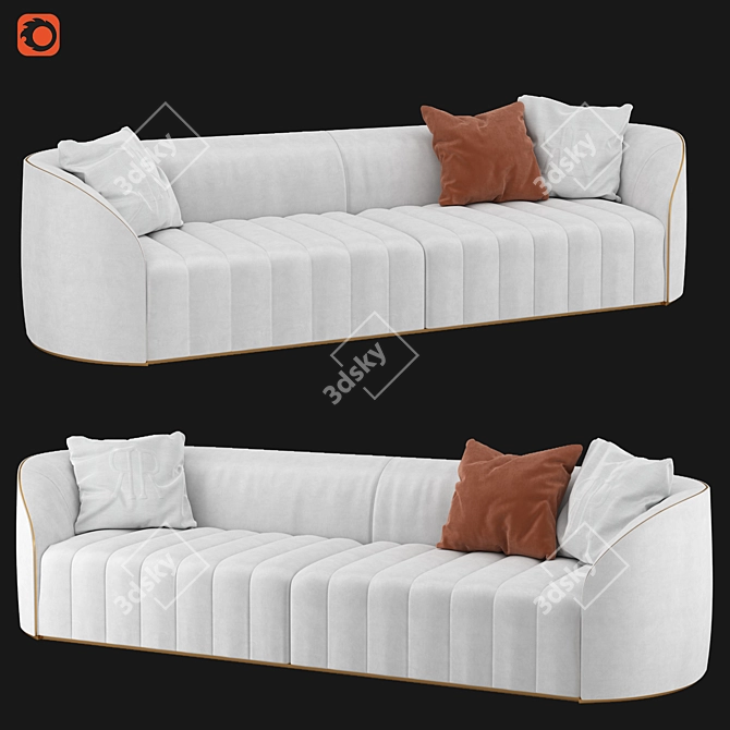 Elegant Pierre Sofa 3D model image 1