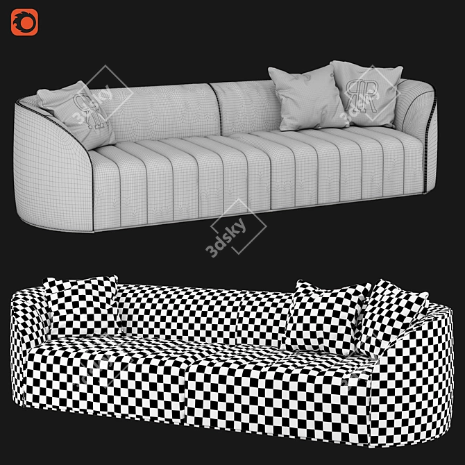 Elegant Pierre Sofa 3D model image 3