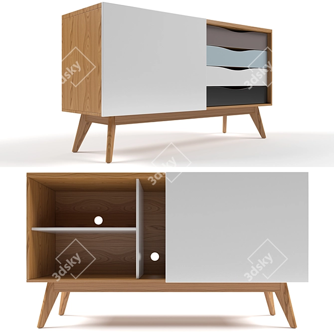 Avon Woodman Lacquered Sideboard 3D model image 1