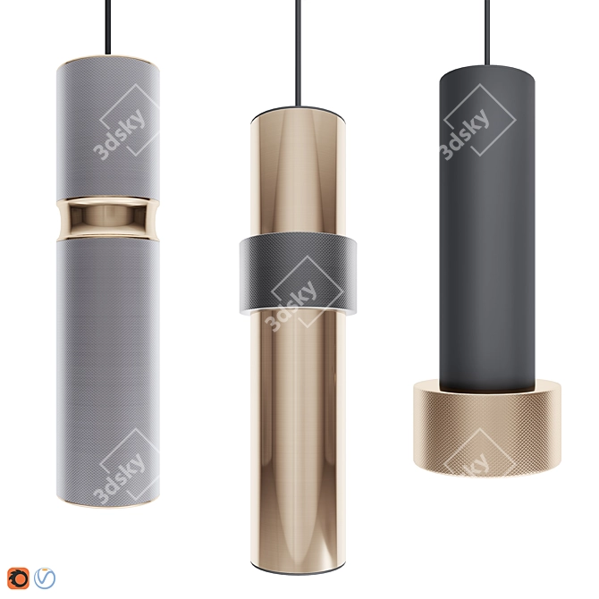 Elegant RYBBI Pendant Collection 3D model image 1