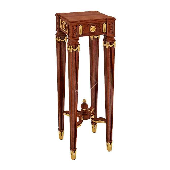 Elegance in Wood Vase Stand 3D model image 1