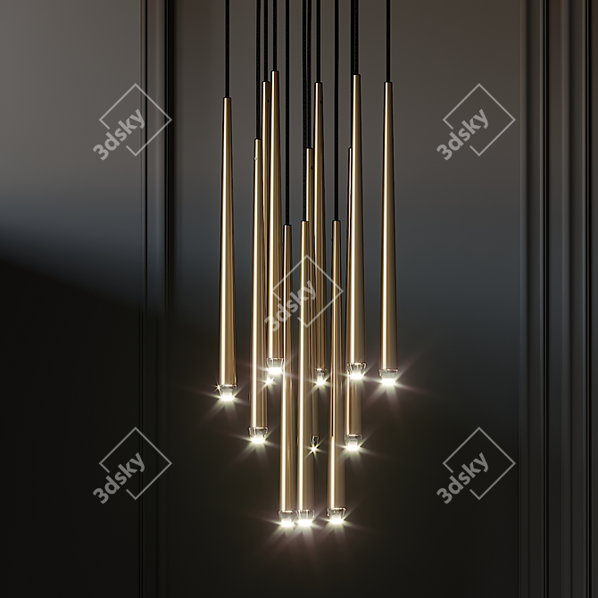 Elegant Aquitaine Round Chandelier 3D model image 1