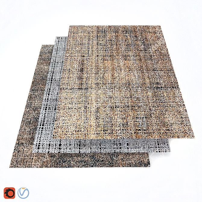 Elegant Silk/Wool Blend Nepalese Rug 3D model image 1