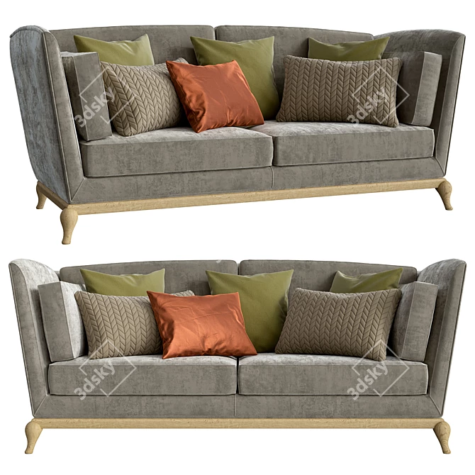 Elegant Aston Volpi Sofa 3D model image 1