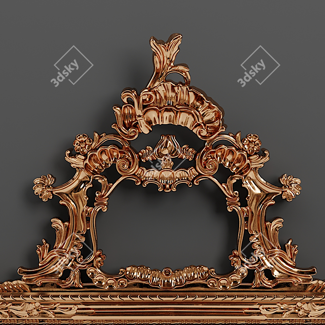 Elegant Baroque Mirror - Bella Vita 3D model image 2