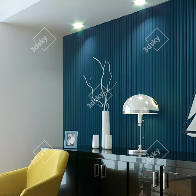 ZIGZAG Gypsum 3D Panel: Unleash Creativity with Artpole 3D model image 3