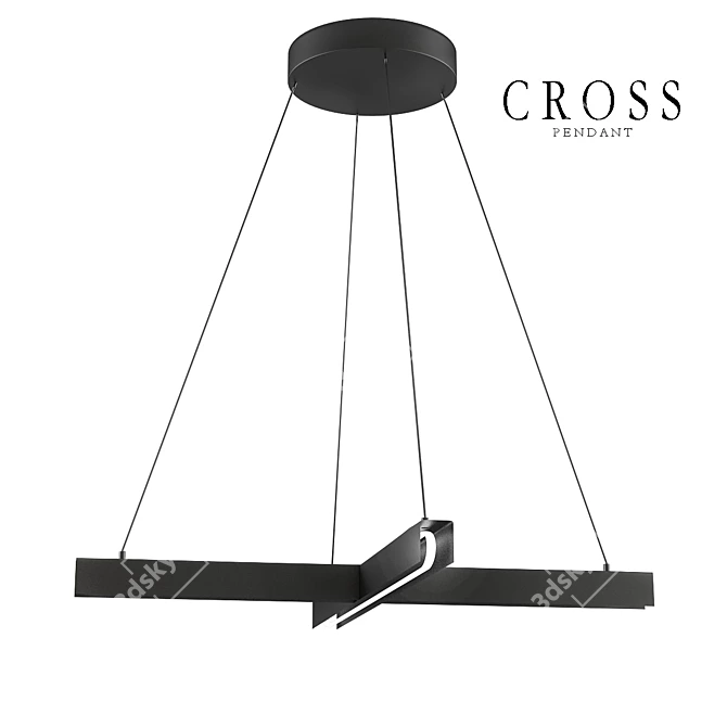 Elegant Cross Pendant Necklace 3D model image 1