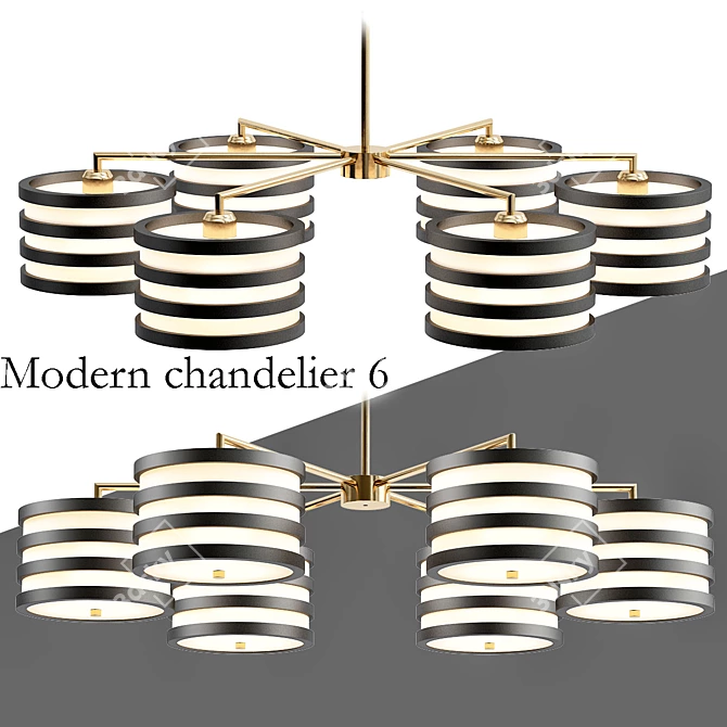 Contemporary Bubble Pendant Chandelier 3D model image 1