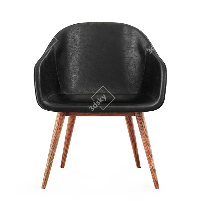 Title: CB2 Venice Studio Black Task Chair 3D model image 2