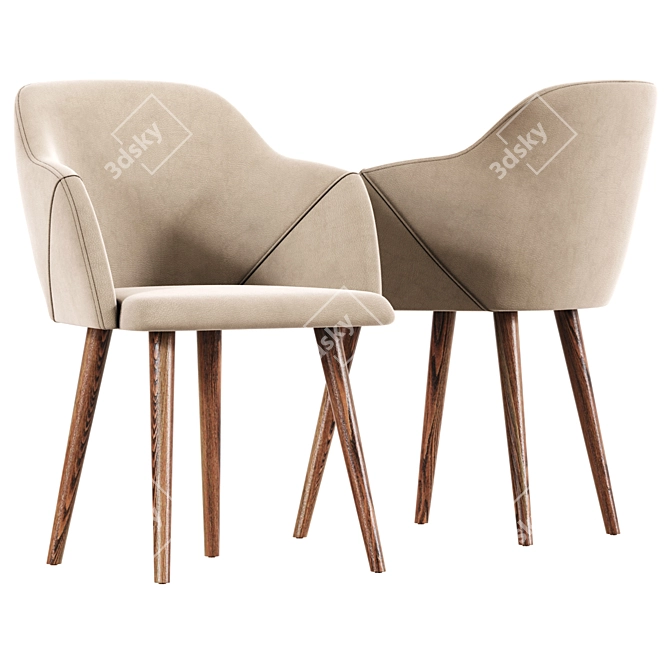 Elegant Creggan Dining Chairs 3D model image 2