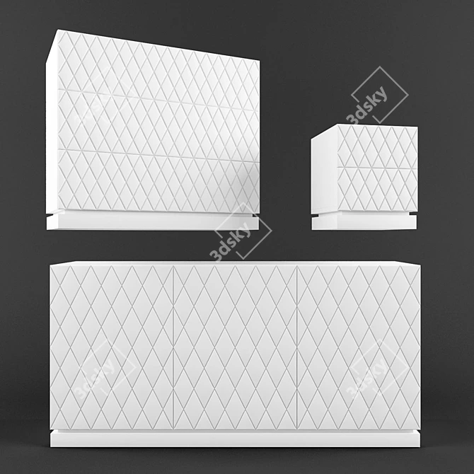 Modern White Tivoli Chests by Ambicioni 3D model image 1