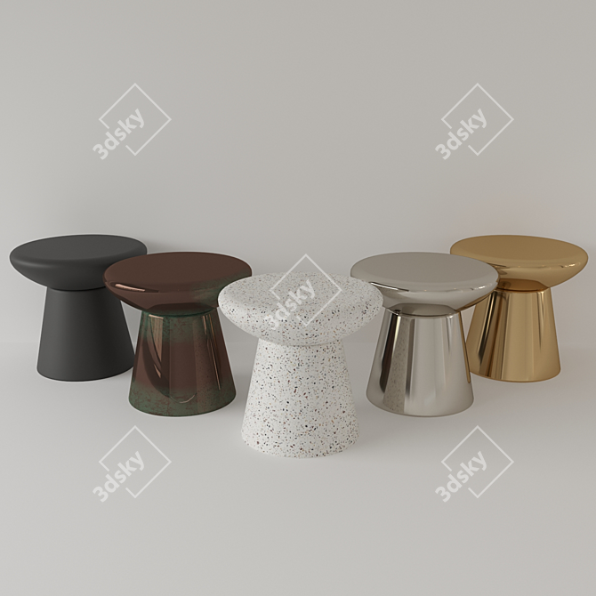 Mush TableStool: Stylish Bedside Companion 3D model image 1