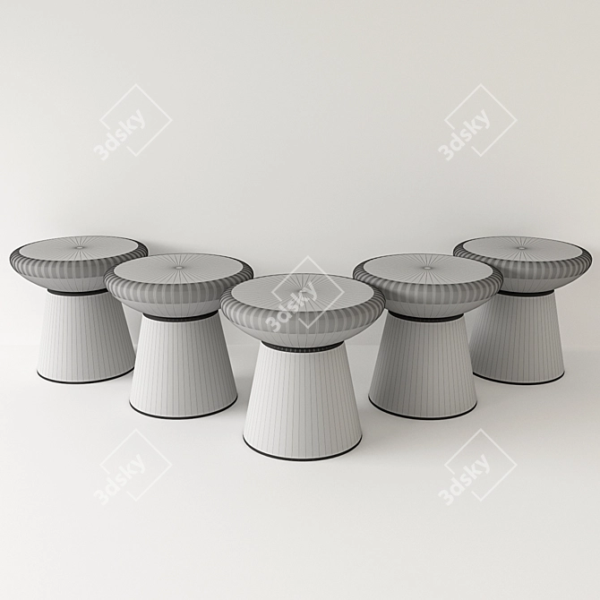 Mush TableStool: Stylish Bedside Companion 3D model image 2