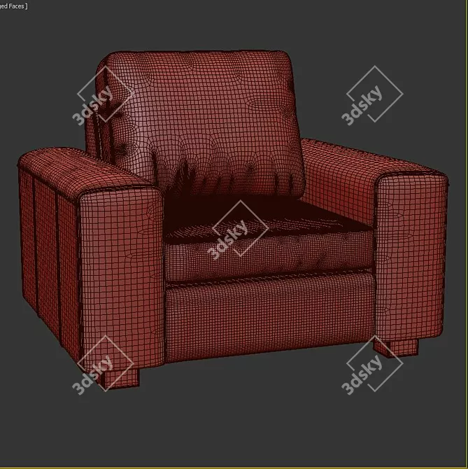 Vibrant Vazquez Club Chair 3D model image 3