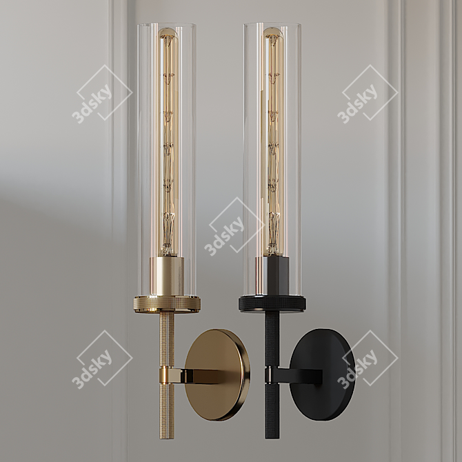 Elegant Knurled Wall Sconce: Lambeth 3D model image 1