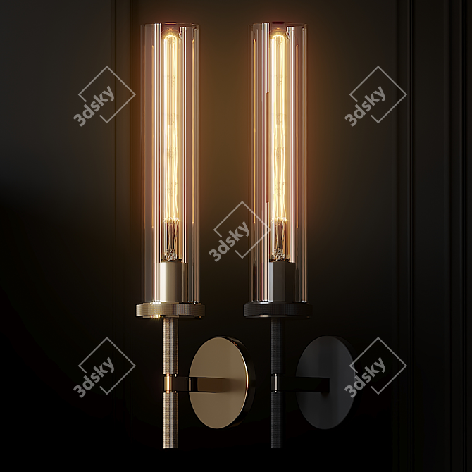 Elegant Knurled Wall Sconce: Lambeth 3D model image 2