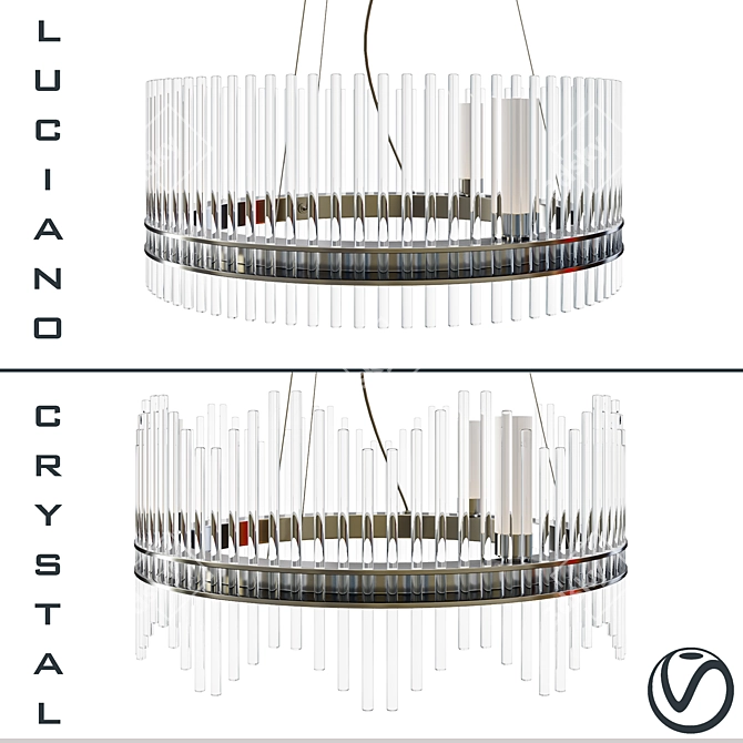 Elegant Luciano Crystal Chandelier 3D model image 1