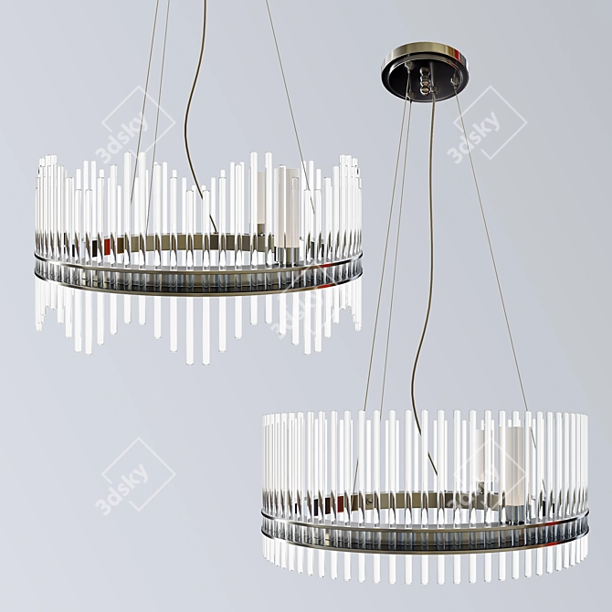 Elegant Luciano Crystal Chandelier 3D model image 2