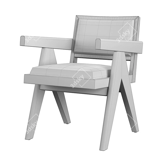 Elegant RH Jakob Dining Chair 3D model image 3