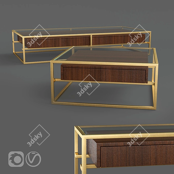 Elegant Kennen Coffee Table 3D model image 1