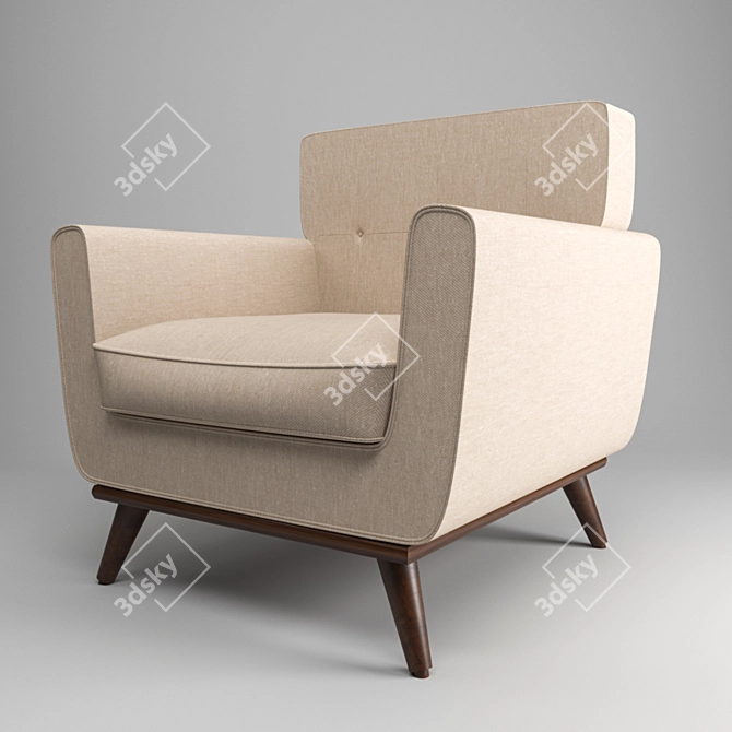 Compact Modern Armchair - H: 83 x L: 80 x W: 74 cm 3D model image 3