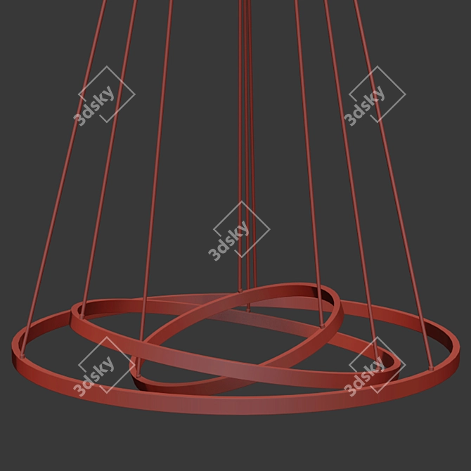 Modern Ring Ceiling Light Set 3D model image 3