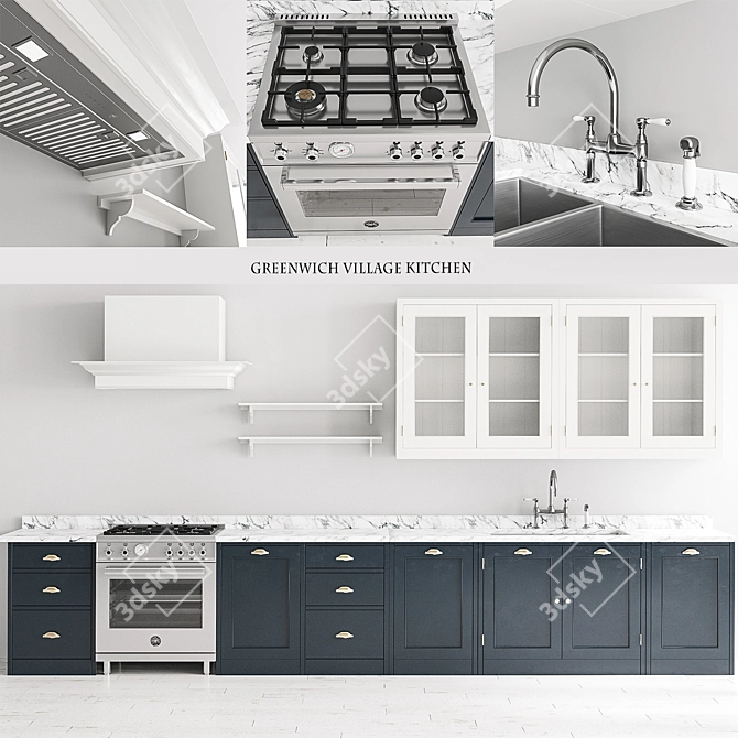 Elegant Greenwich Village Kitchen 3D model image 1