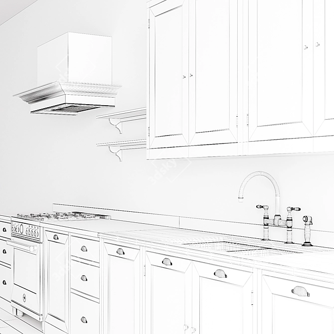 Elegant Greenwich Village Kitchen 3D model image 2