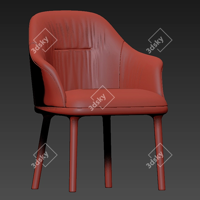 Elegant Remus Dining Chair Set 3D model image 2