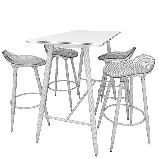 Modern Bessho Bar Table Set 3D model image 3
