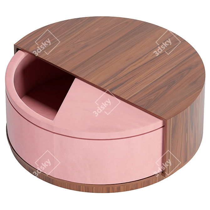 Arte Brotto Leonardo S98 Pouf: Stylish Storage Round Fabric Essential 3D model image 2