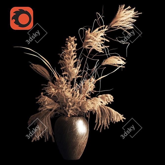 Elegant Dry Bouquet 3D model image 1