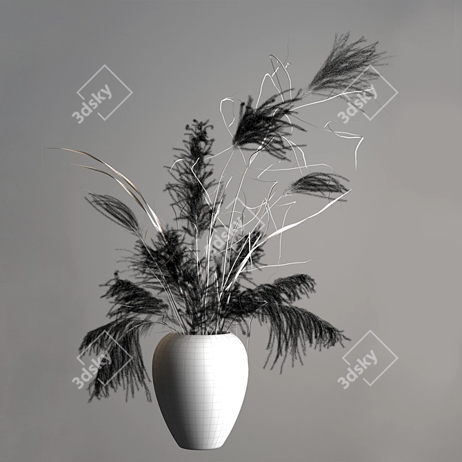 Elegant Dry Bouquet 3D model image 2