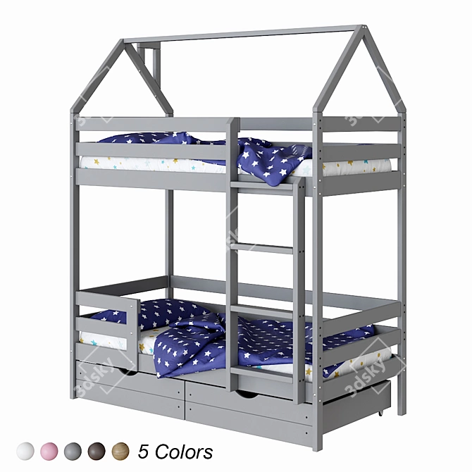 Eco Kids Bunk Bed 3D model image 1