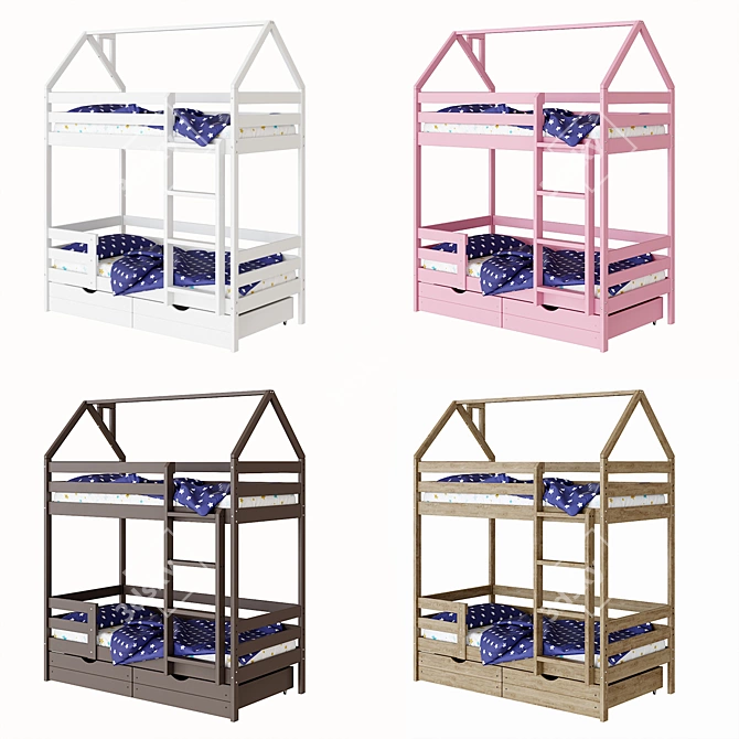 Eco Kids Bunk Bed 3D model image 2