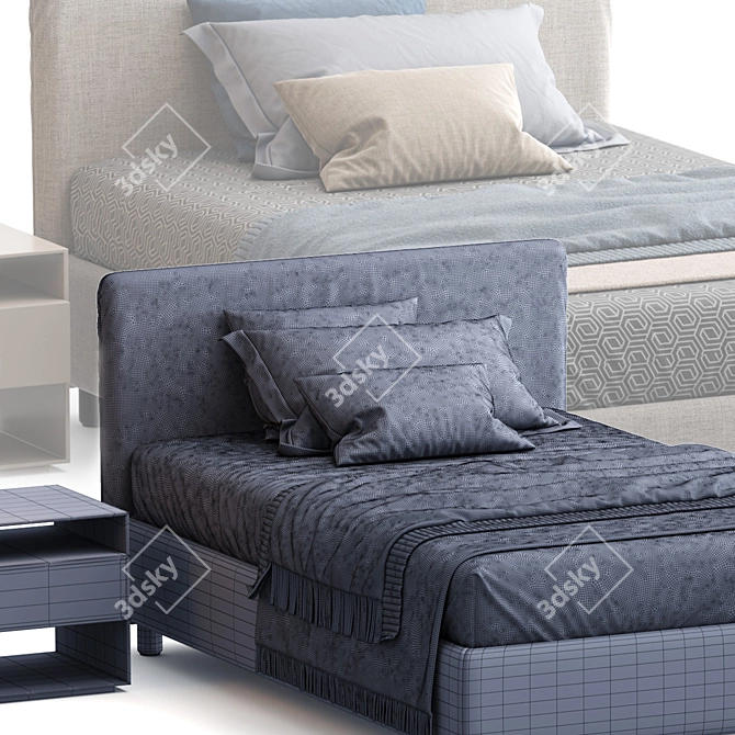 Flou Bed Notturno 3D model image 3