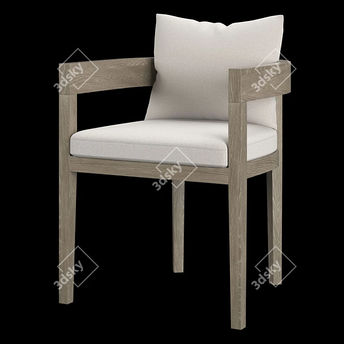 RH Balmain Dining Armchair | Elegant and Comfortable 3D model image 1