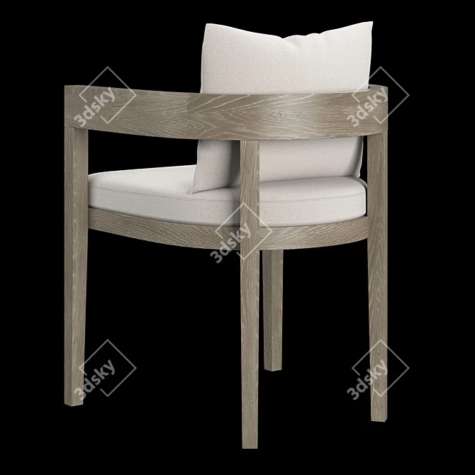 RH Balmain Dining Armchair | Elegant and Comfortable 3D model image 2